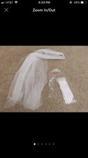 Brand New White Wedding Veil Gloves Hair Accessories