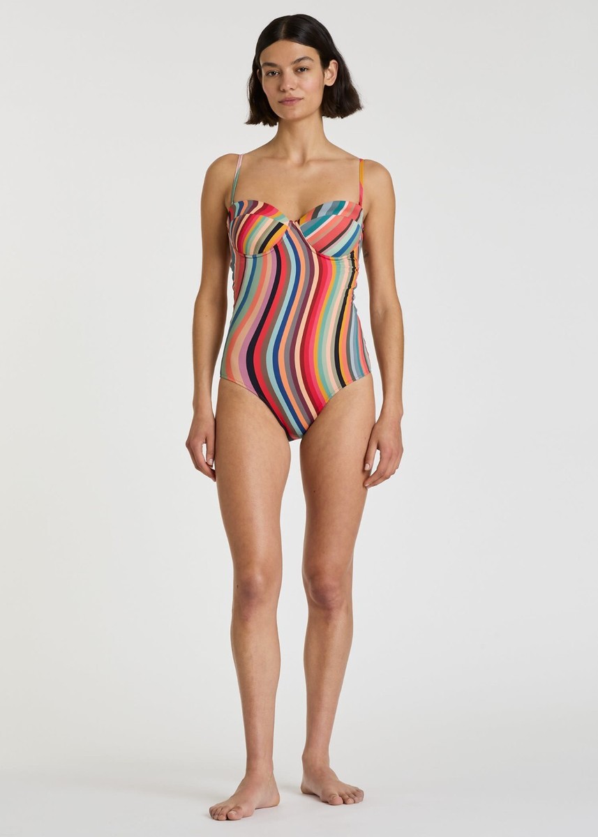 Paul Smith Swirl Swimsuit Bandeau One-Piece L46546 Womens