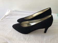 Vintage J Renee Black Suede 8.5 B: With Box; Little Wear