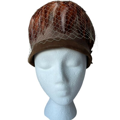 Vintage 1950’s Brown VELOUR Cloche Hat with Ribbon Detail Vintage 1950 main image 3
