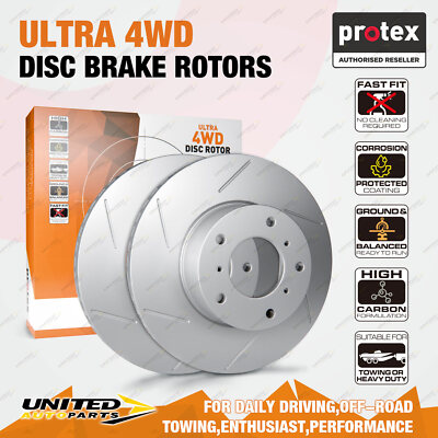 Pair Rear 4WD Vented Disc Brake Rotors for Toyota Landcruiser FZJ80 ...