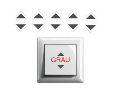 10 Stück Schalteraufkleber Pfeil auf ab Schalter Aufkleber Symbol (R23/22)