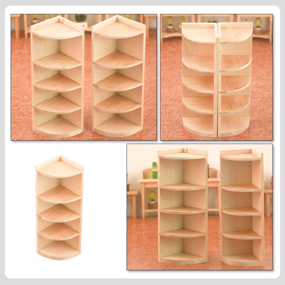 Mini Corner Cabinet Toys Miniature 1/ 12 Shelf Storage Decor