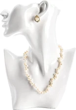 Jewelry Display Stand, Necklace Mannequin Display Stand for Selling, White Resin