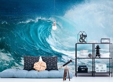 3D Blue Sea Waves G4729 Wallpaper Wall Murals Removable Self-adhesive Honey