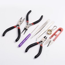 DIY Jewelry Tool Kits Round Nose Pliers Side Cutting Pliers Wire Cutter Scissor
