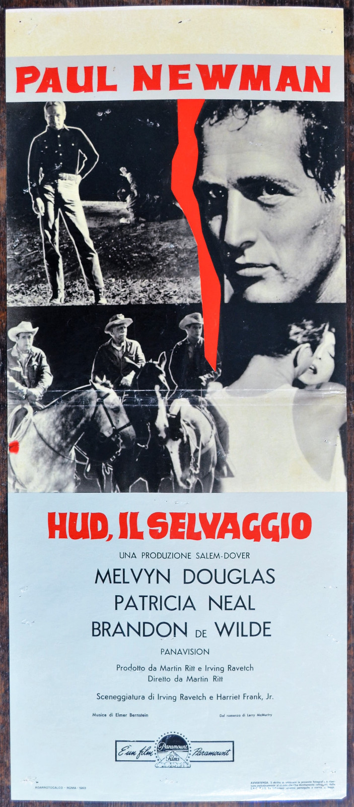 Locandina originale film Hud il selvaggio (1963) - Regia di Martin Ritt