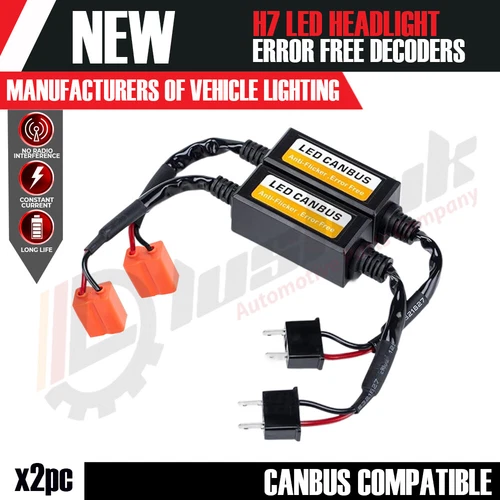 2x Phare LED H7 Canbus Résistances Avertissement Sans Erreur Décodeur Anti Scintillement