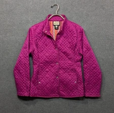 Wraps Canvasbacks Quilted Jacket Womens Medium Hot Pink Nylon Snap Coat