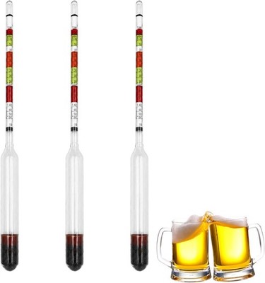 Aräometer für Hausbrauen x3 Alkoholmessgerät zur Messung der präzisen Schwerkraft