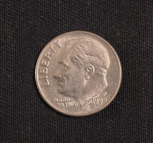 1999 Error Roosevelt Dime Philadelphia Die Crack Error 10C Obverse Reverse Look