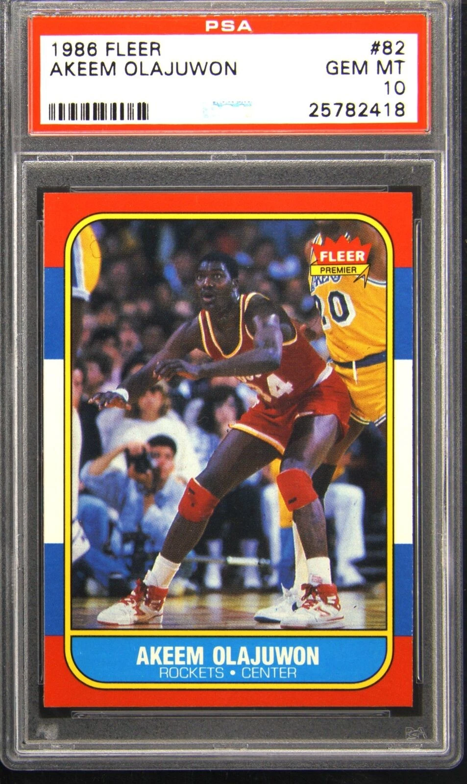 Deal for 1986 FLEER #82 AKEEM OLAJUWON PSA 10