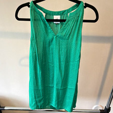 CAbi Women s Green Dot Tank Top V-Neck Sleeveless Pullover, Size S