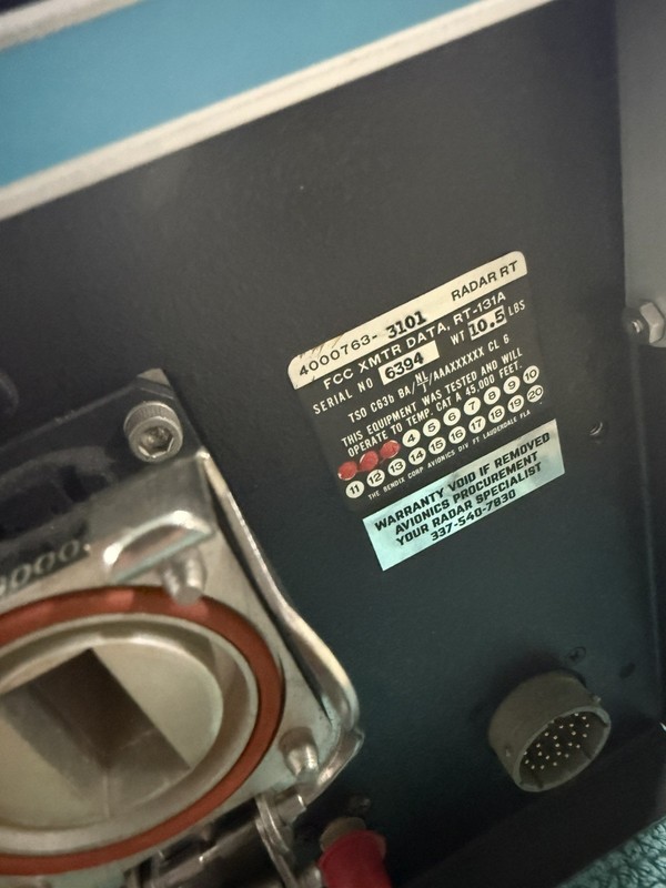 BENDIX RT 131A RADAR RT P/N 4000763-3101, AR 
