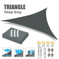 Image of UK HEAVY DUTY SUN SHADE SAIL GARDEN PATIO AWNING CANOPY 98% UV BLOCK WATERPROOF