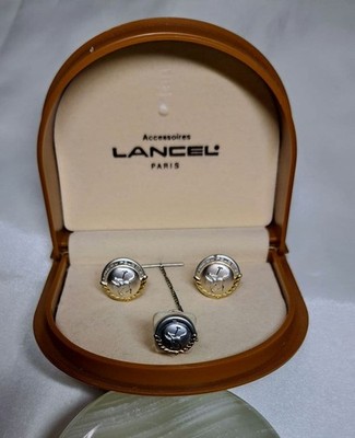 Lancel Cufflinks Tie Pin Set Business Suit Formal Men'S Luxury NO BOX K