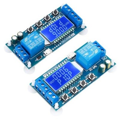 Timer Relay DC 6V-30V LCD Display Time Delay Relay Cycle Timer 0.01s 2pcs Blue