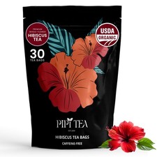 PiPi Tea Organic Hibiscus Tea Bags – Caffeine Free Herbal Tea Rich in Antioxi...