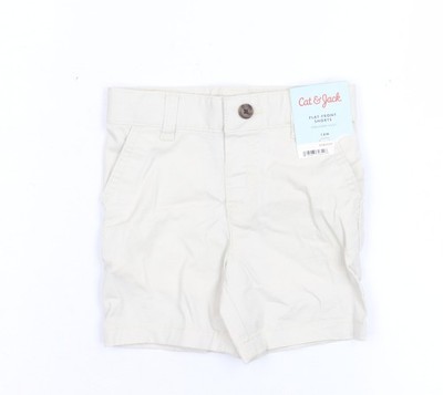 Cat & Jack Unisex Baby beige 18M verstellbare Taille Baumwollmischung Shorts
