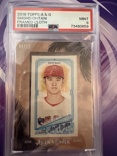 2018 Topps Allen Ginter Shohei Ohtani Framed Silk Mini Cloth /10