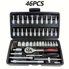 Airaj Car Repair Tool Kit – 46/53pcs Socket, Ratchet & Wrench Set for Auto Work