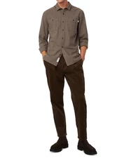 Frank and Oak Men's Jamie Tapered-Fit Pleated Corduroy Pants - Dark Green-28W