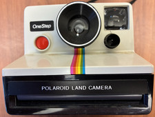 Vintage Original Polaroid SX-70 Land Camera OneStep Rainbow Stripe - Free Ship