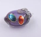 RARE Murano Hand Blown Art Glass PLUM Paperweight Italy CAMPENELLA SCARl w Gold