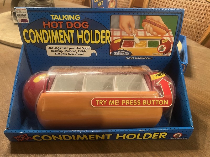 Talking Hot Dog Condiment Holder
