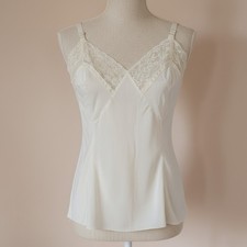 Vintage Barbizon  Bryn Fit  Lace-Trim Nylon Camisole  USA Made  c. 1960s