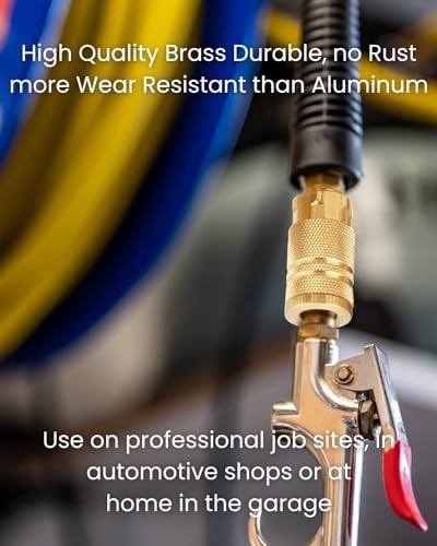 Coupler and Plug Kit (), Industrial Type D, 1/4 Inch NPT, Solid Brass 14 Piece