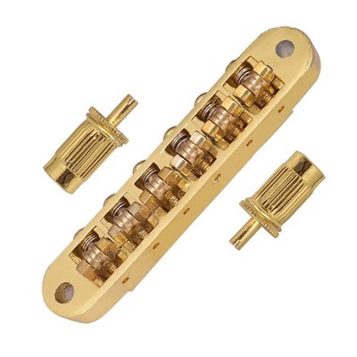 Gold 6 Roller Bridge Tremolo Saddles With Two Posts For LP EPI Electric Guitar B
