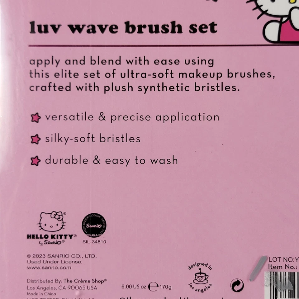 The Crème Shop x HELLO KITTY *Luv Wave Makeup Brush Set* Set of 5 - New in Box - Image 3 of 4