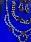 Vintage Rhinestone/Topaz Jeweled Three Piece Set, Necklace, Bracelet, and... — photo 4