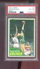 1981 Topps #75 Kevin McHale ROOKIE RC PSA 8 Graded Basketball Card 1981-82 East. rookie card picture