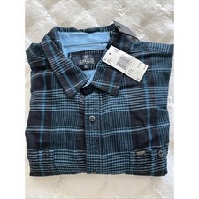 NEW Buffalo David Bitton Men's 100 Cotton Shirt Black Blue Plaid Sz XL