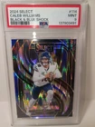 2024 CALEB WILLIAMS SSP BLACK/BLUE SHOCK PRIZM RC  BEARS PSA 9