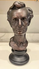 ABRAHAM LINCOLN LIFE MASK BRONZED BUST by LEONARD VOLK 1860 VINTAGE REPRODUCTION