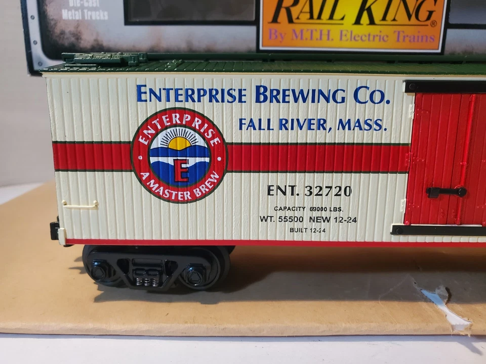 MTH Railking 30-8627 Enterprise Lager Wood-Side Reefer Car DIE-CAST O-Gauge NIB - Image 3 of 4