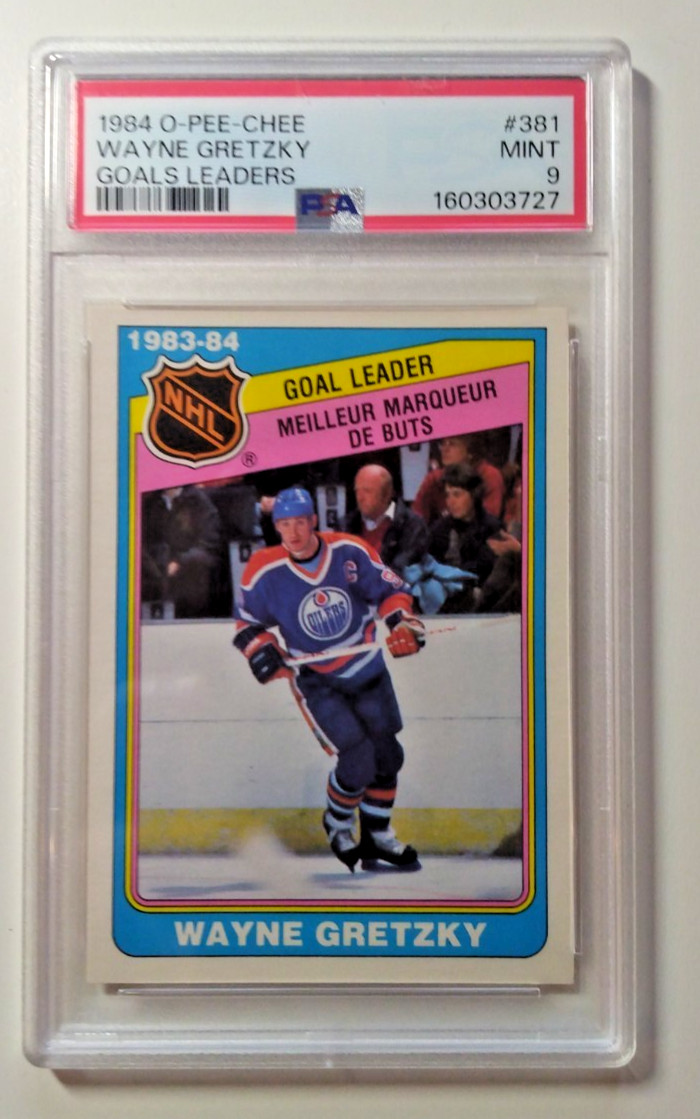 1984 O-PEE-CHEE Wayne Gretzky Goal Leaders #381 Newly Graded PSA-Mint-9