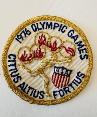 Vintage 1976 Olympic Games Citius Altius Fortius USA Embroidered Patch