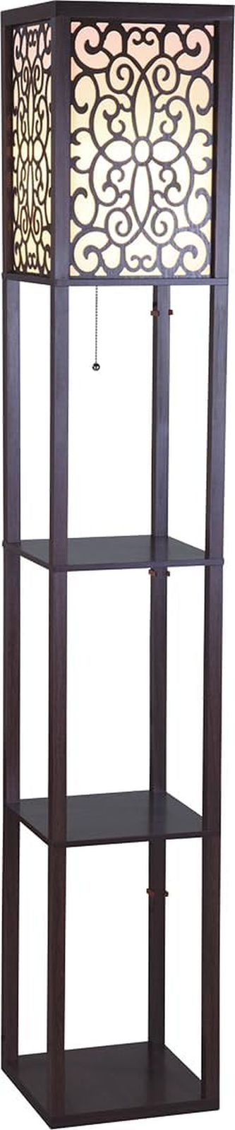 Floor Lamp,Modern Home Decor Floor Lamp with Shelves and Flower Lamp Shade,Stand