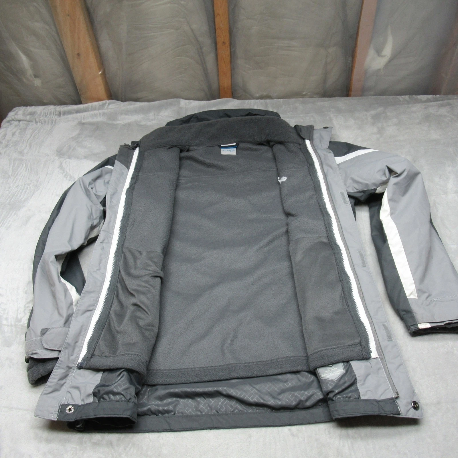 Columbia Jacket Mens Medium Gray Tunnel Falls II Waterproof Removable Liner 3in1