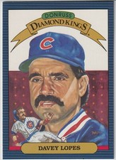 1986 Leaf Donruss - DAVEY LOPES - DIAMOND KINGS #9 - Cubs BOX FRESH