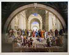 RAPHAEL SANZIO _ THE  SCHOOL OF ATENAS   _  ART PRINT  19.68 BY 15.74 INCHES