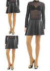 Gloss matte swing skirt mini patent like faux leather look mini skirt elastic waistband dancing