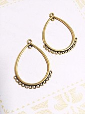 2 Chandelier Earring Connectors Gold Findings Open Pendants Earring Blanks