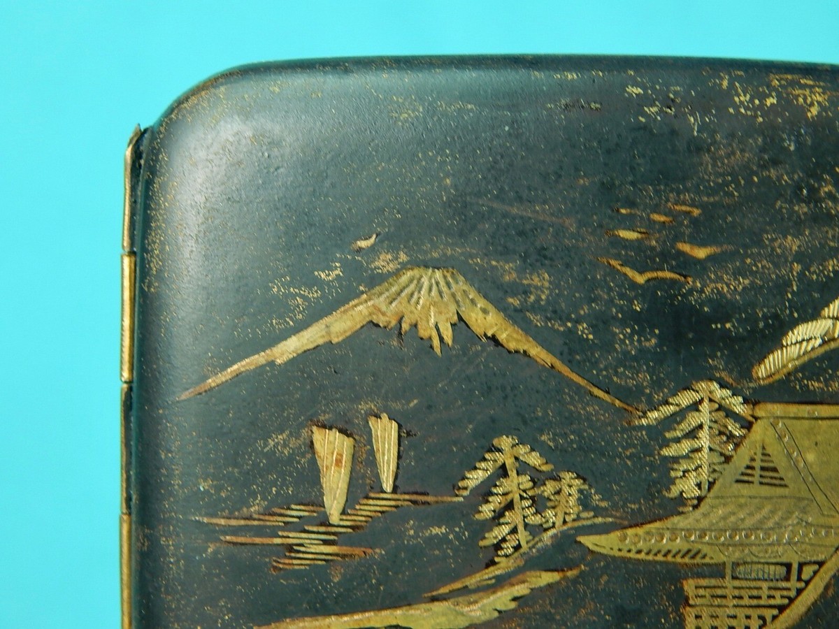芸備銀行　保存袋　戦時中当時物 Vintage Post WW2 Japanese Japan Mixed Metal Cigarette Case