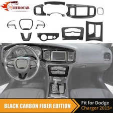 12PCS Carbon Fiber Car Interior Covers Kit for Dodge Charger 2015-23 Accessories
