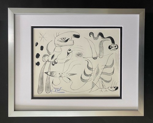 JOAN MIRO 1971 BEAUTIFUL SIGNED PRINT MATTED 11 X 14 + BUY IT NOW!! LIST $695